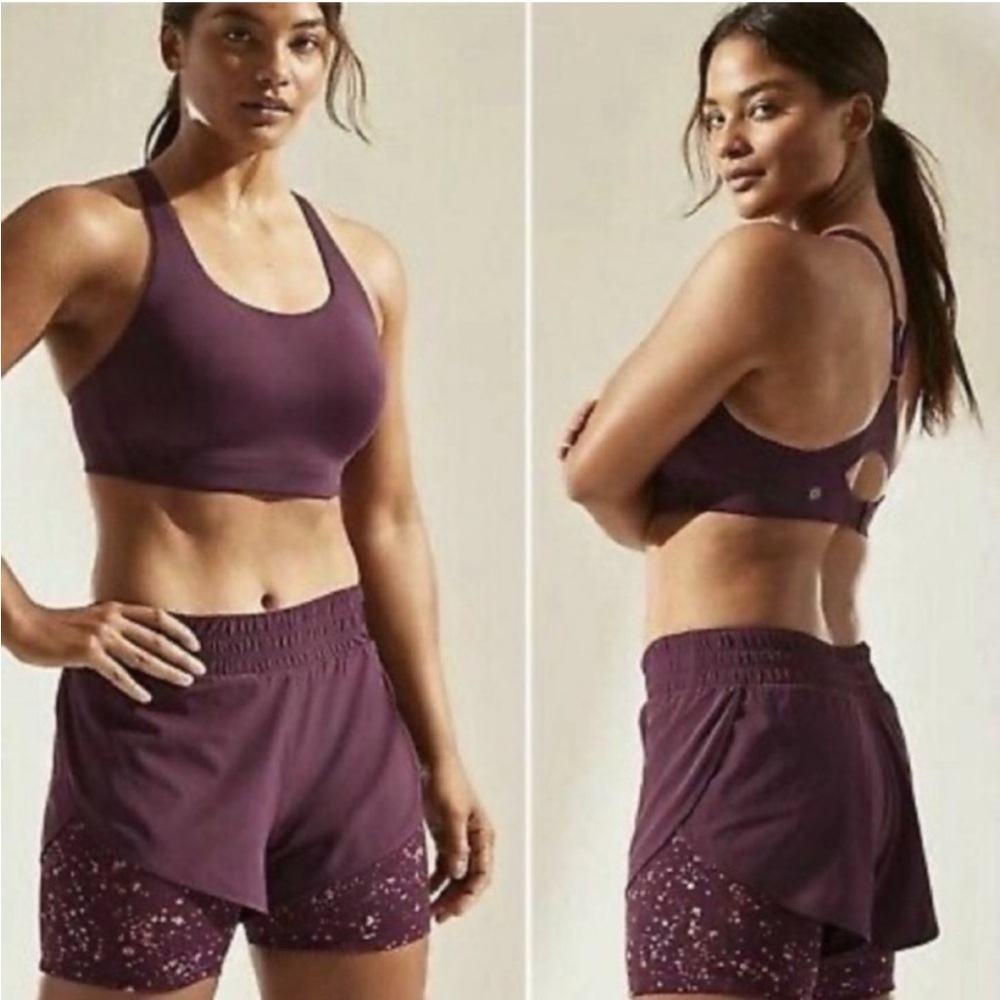 Athleta Hiit It 2-in-1 Shorts Purple Small